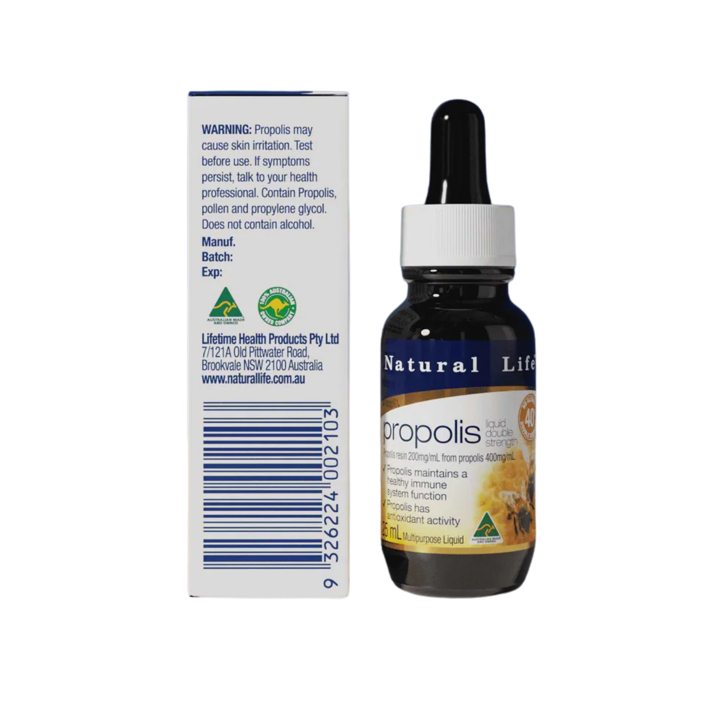 Natural Life Propolis Liquid Double Strength 40% 25 mL