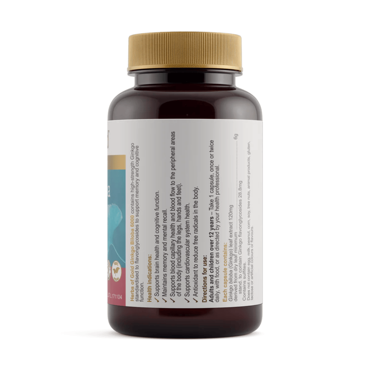 Herbs of Gold Ginkgo Biloba 6000 / 60 Capsules