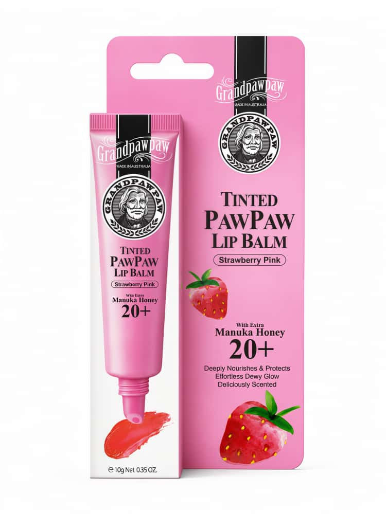 GrandPawpaw Lip Balm Strawberry Pink 10g