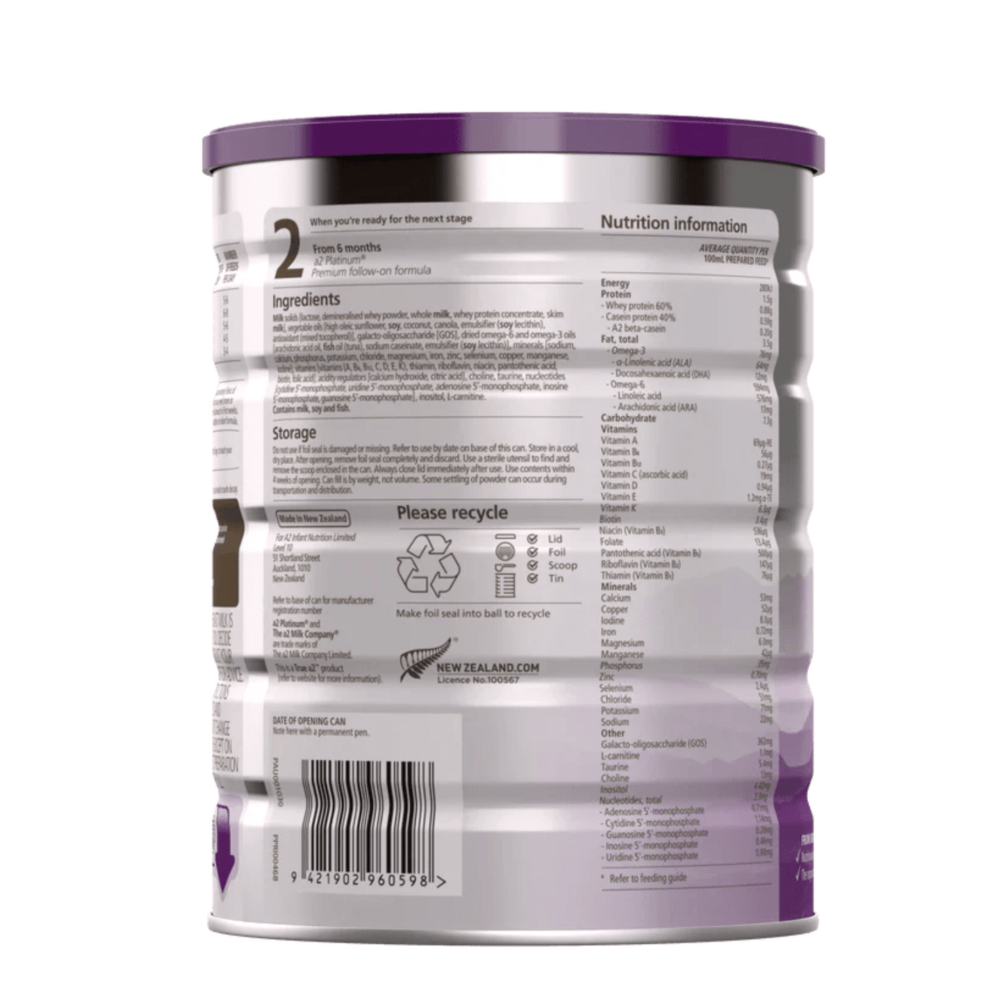 A2 Platinum Premium Infant Formula Stage 1 0 - 6 Months 900g - BeeVitamins