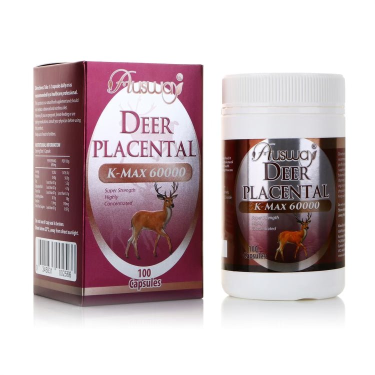 Ausway Deer Placental K - MAX 60000 100 Capsules - BeeVitamins