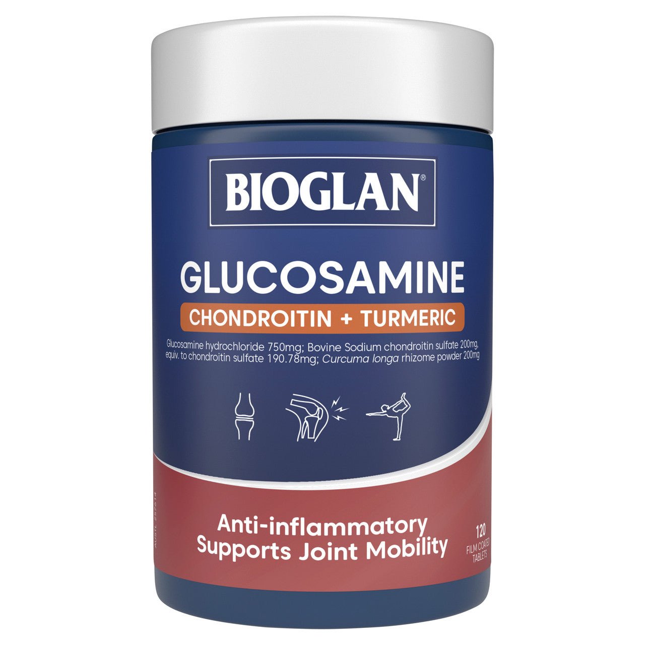 Bioglan Glucosamine + Chondroitin + Turmeric 120 Tablets - BeeVitamins