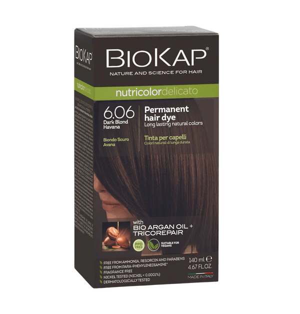 BioKap Nutricolor Delicato 6.06 Dark Blond Havana Permanent Hair Dye - BeeVitamins