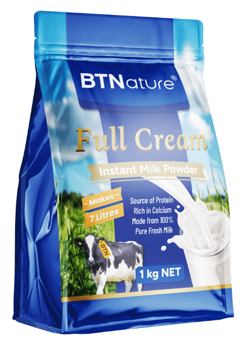 BTNature Full Cream Bags Instant Milk Powder 1Kg - BeeVitamins