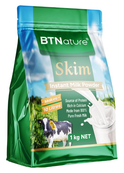 BTNature Skim Instant Milk Powder Bag 1Kg - BeeVitamins