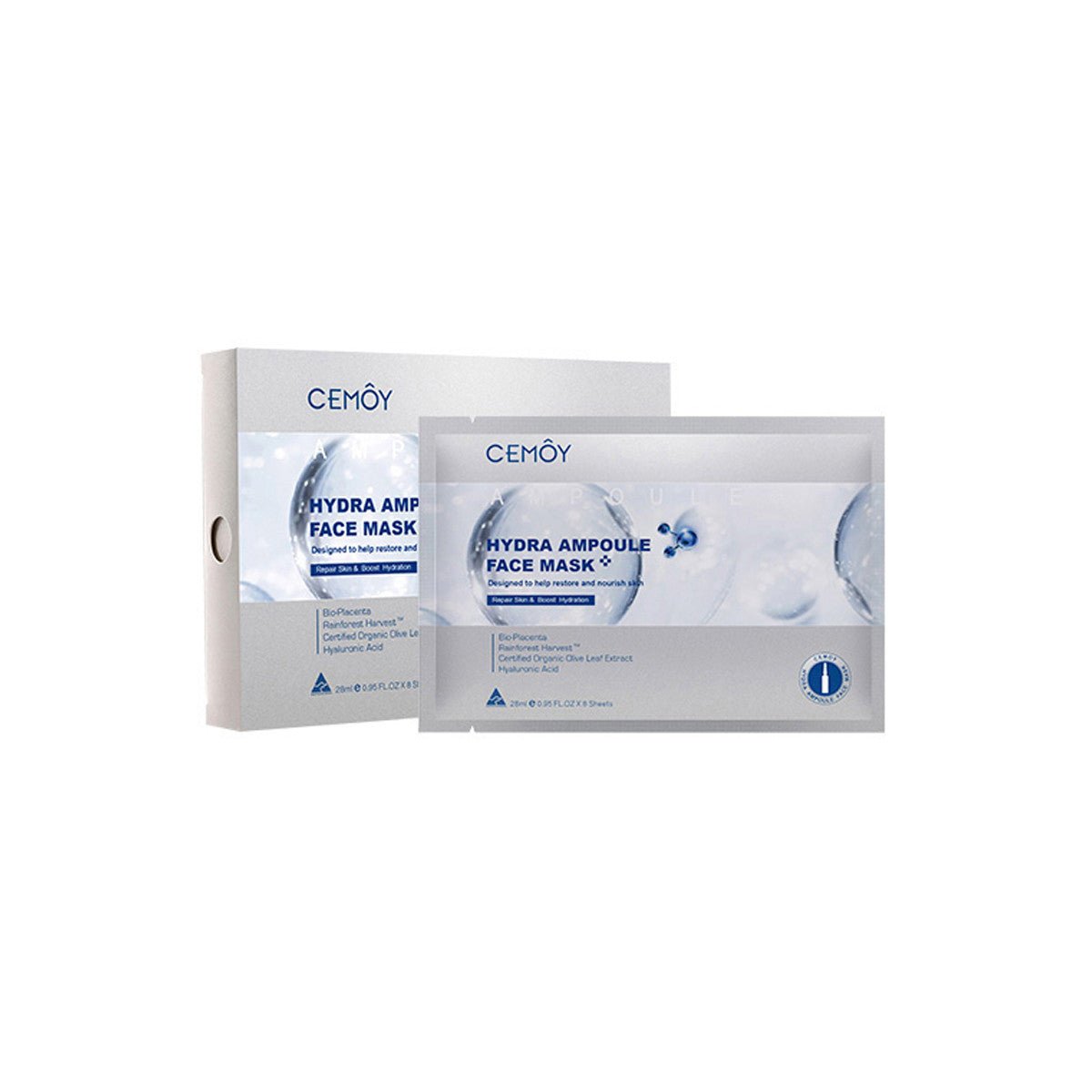 Cemoy Hydra Ampoule Face Mask 5 Pack (Silver) - BeeVitamins