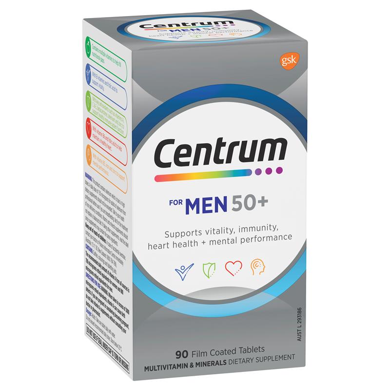 Centrum For Men 50+ 90 Tablets Exclusive Size - BeeVitamins