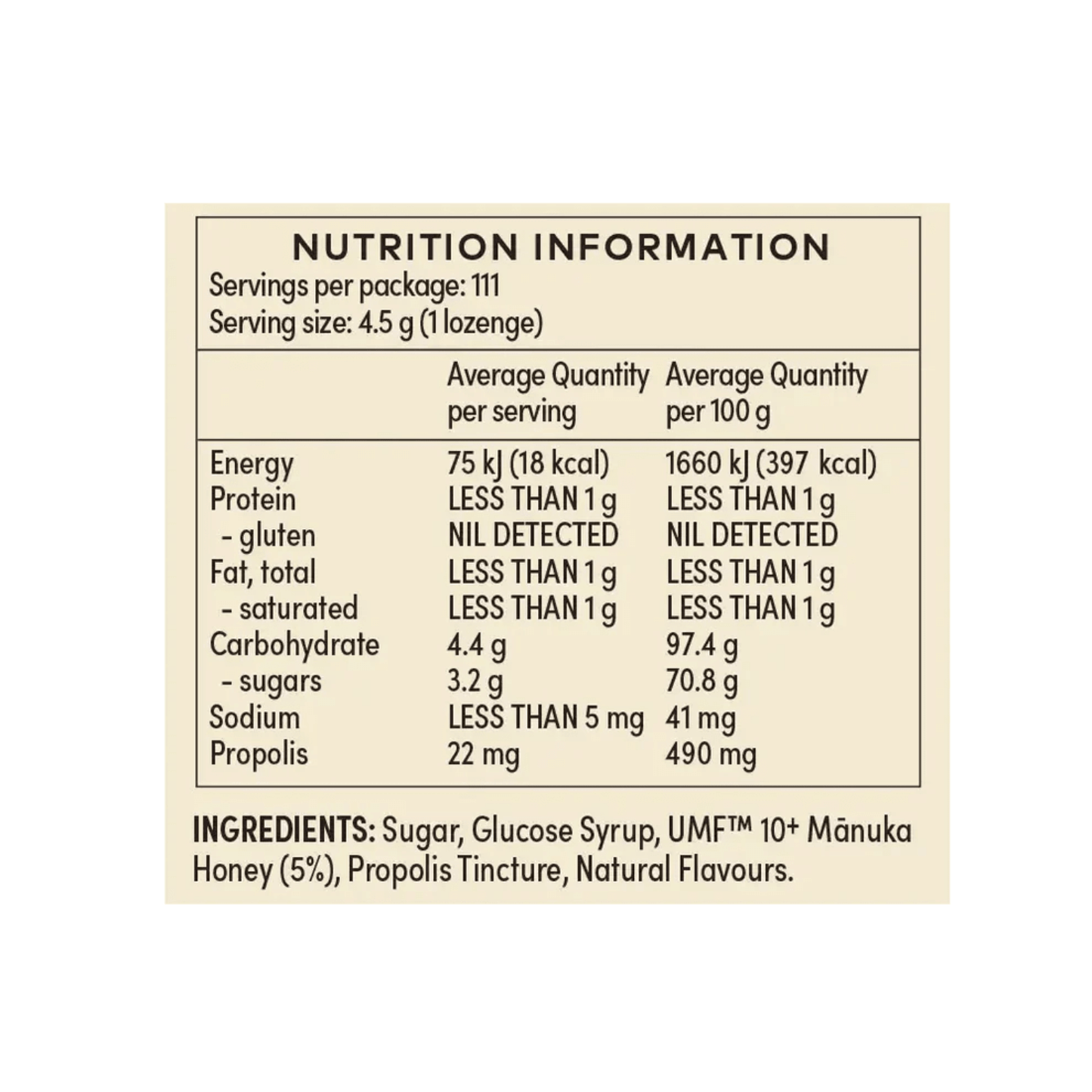 Comvita Manuka Honey Lozenges with Propolis - Lemon Flavour 500g - BeeVitamins