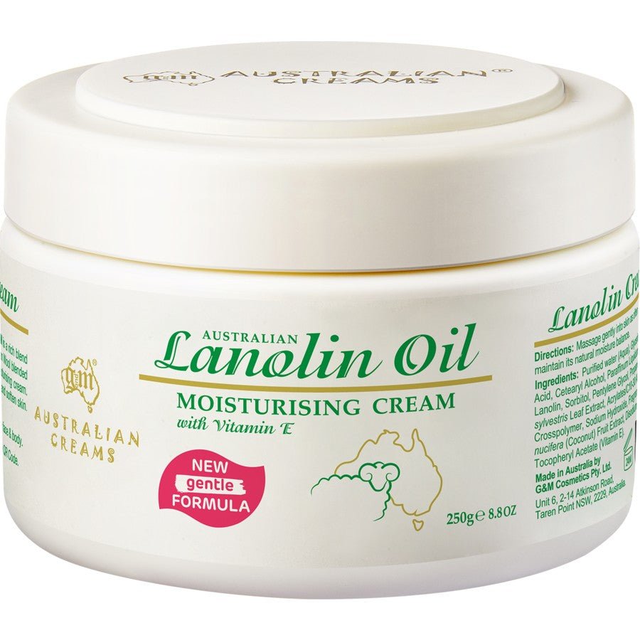 G & M Australian Lanolin Oil Moisturising Cream 250g - BeeVitamins