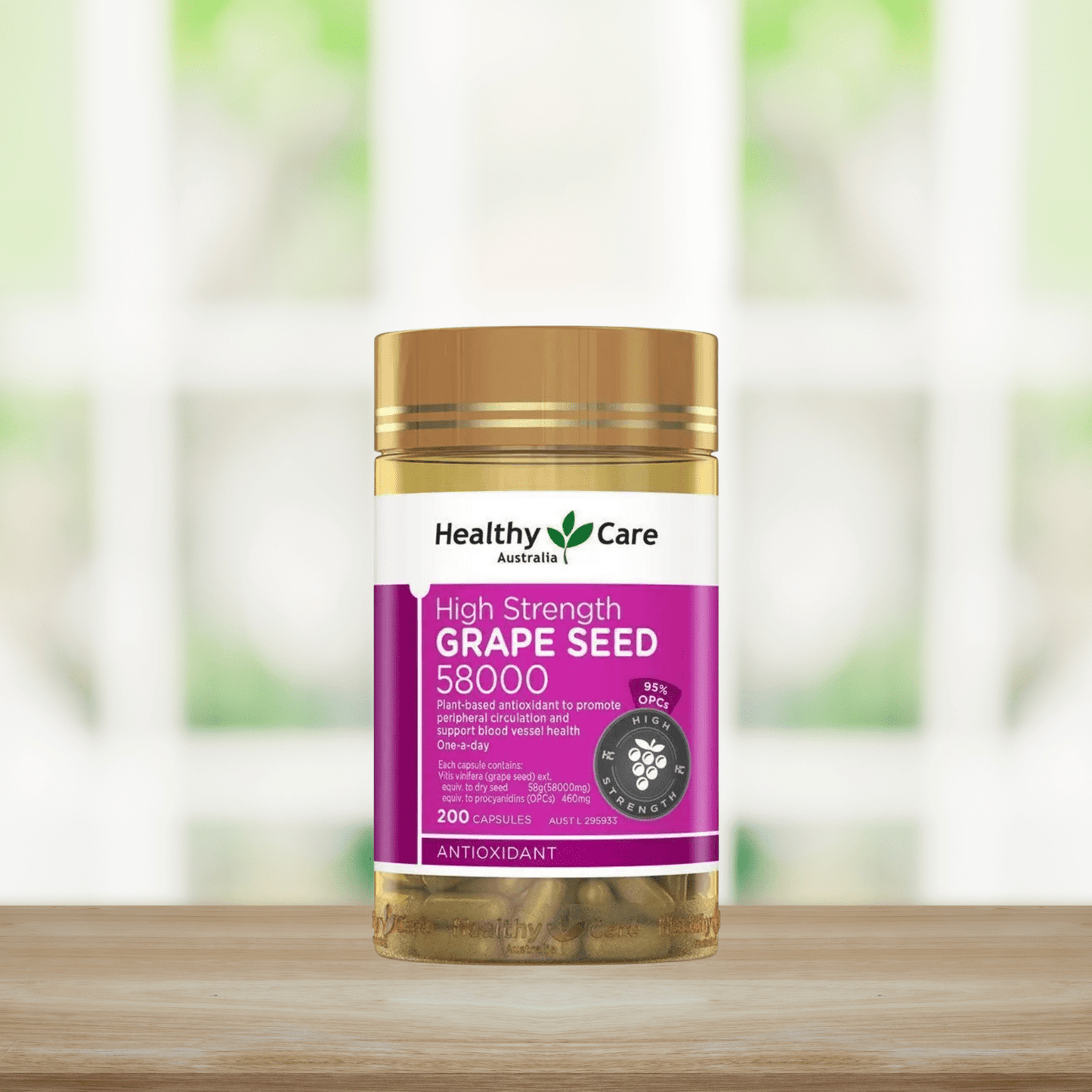 Healthy Care Grape Seed 58000mg 200 Capsules - BeeVitamins