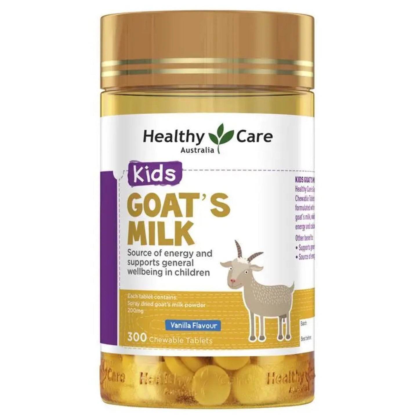 Healthy Care Kids Goat Milk Vanilla 300 Chewable Tablets - BeeVitamins