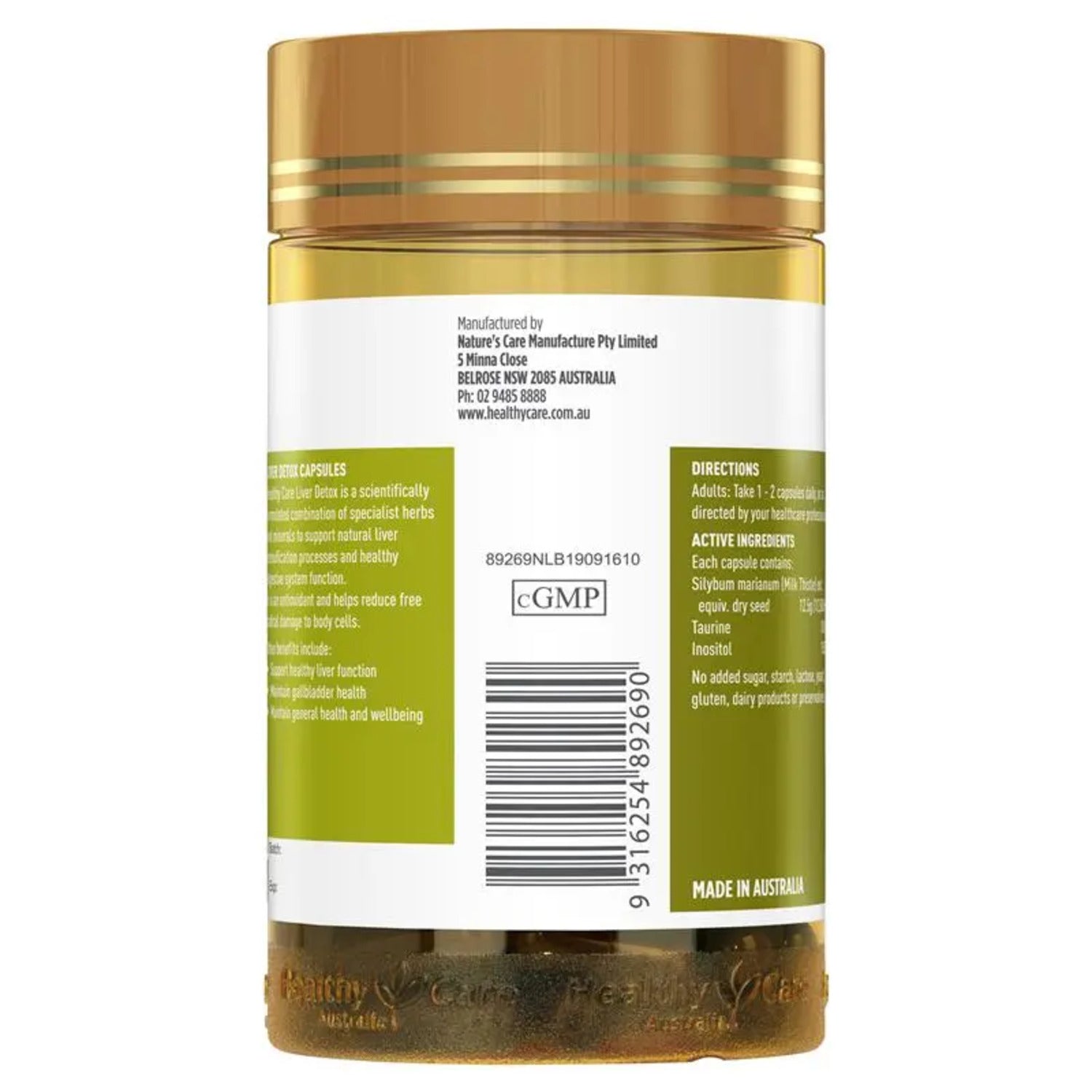 Healthy Care Liver Detox 100 Capsules - BeeVitamins