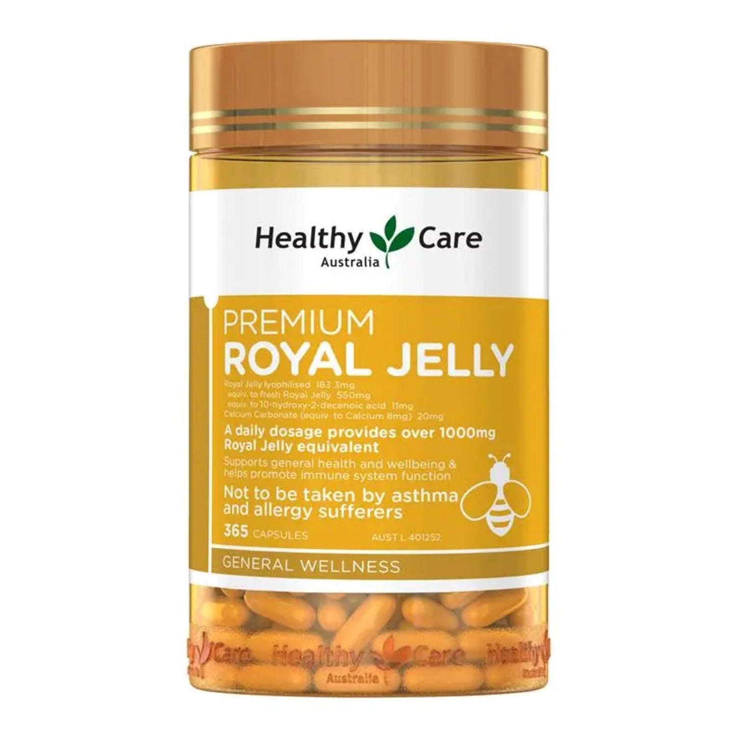Healthy Care Royal Jelly 1000mg 365 capsules - BeeVitamins