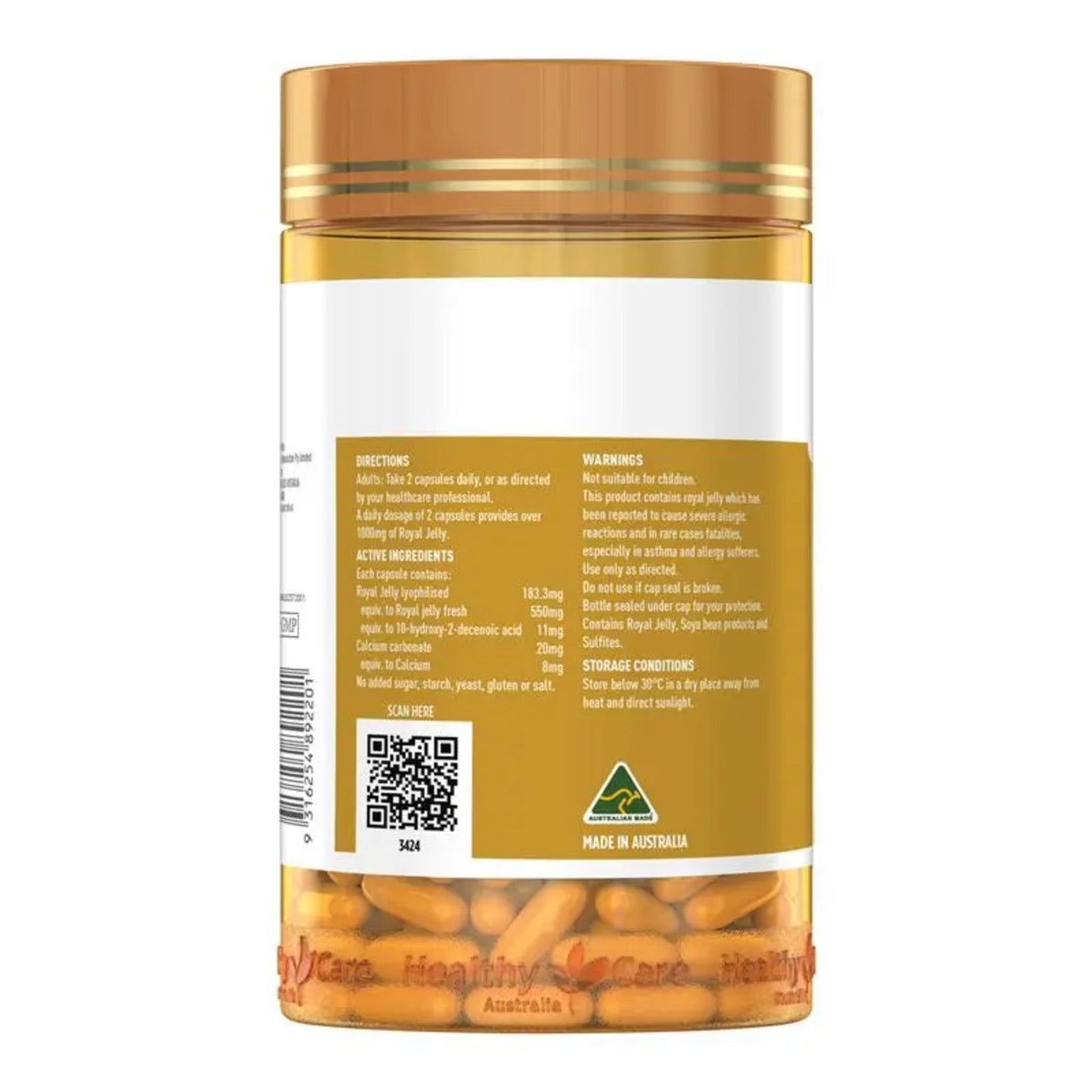 Healthy Care Royal Jelly 1000mg 365 capsules - BeeVitamins