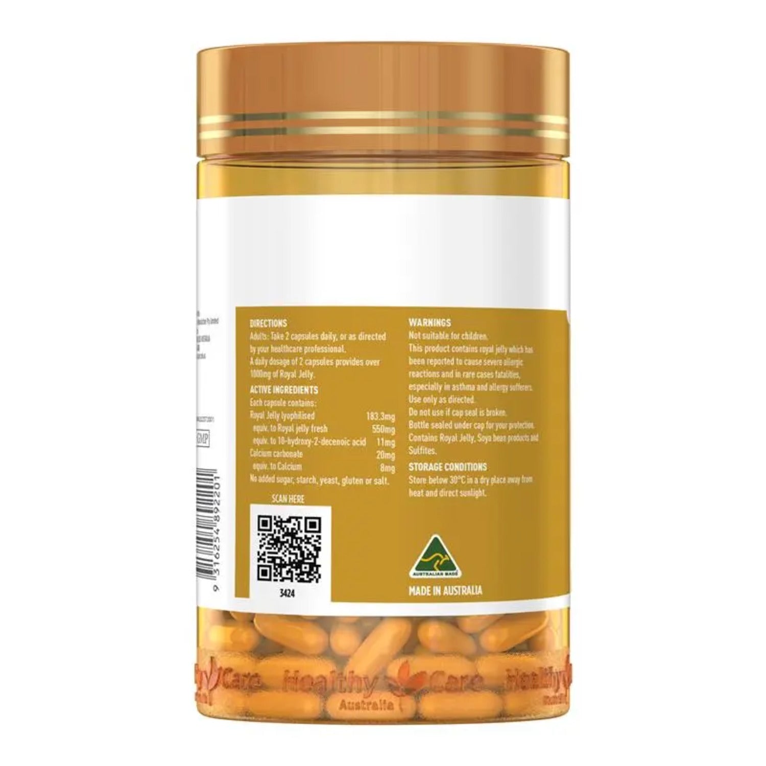 Healthy Care Royal Jelly 1000mg 365 capsules - BeeVitamins