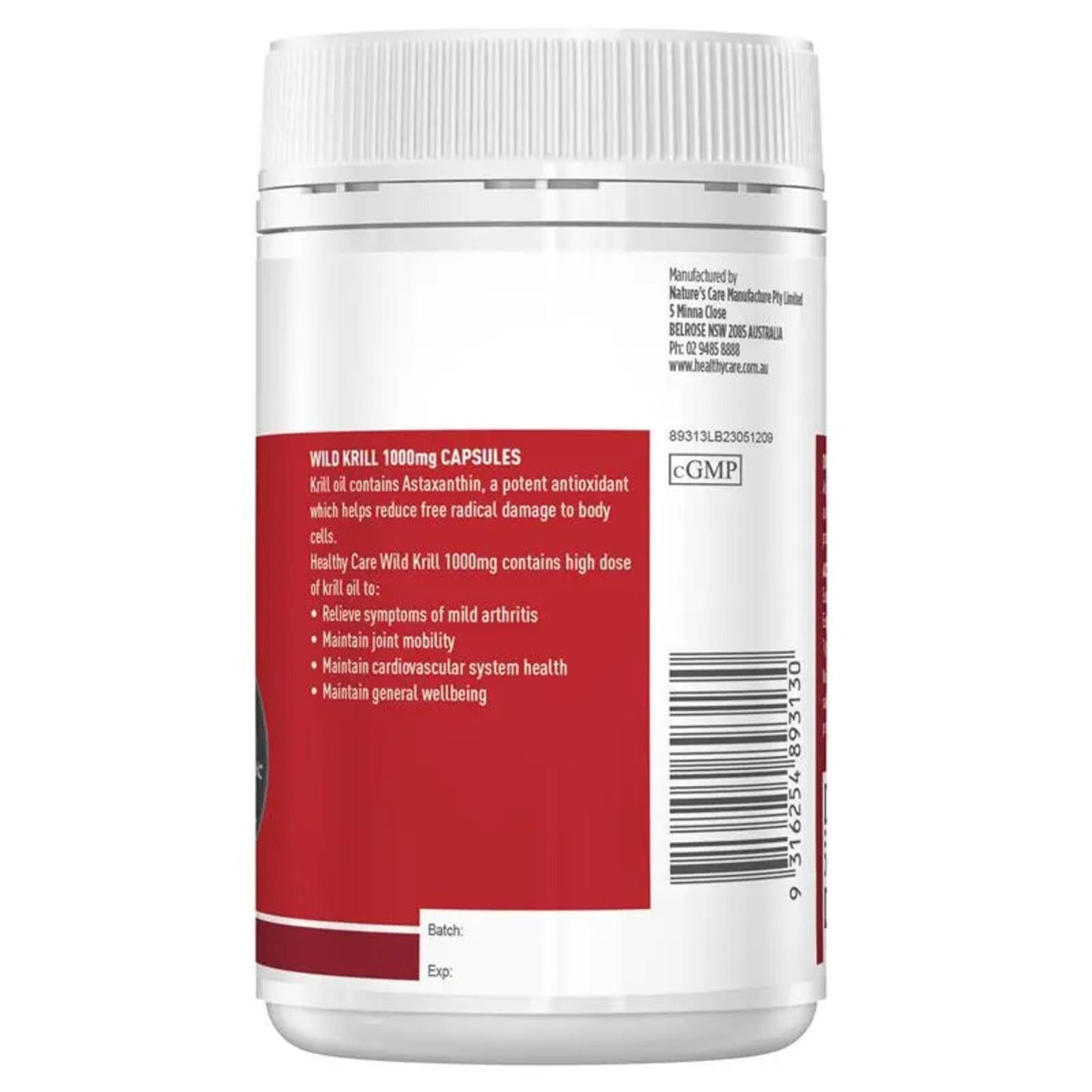 Healthy Care Wild Krill Oil 1000mg 60 Soft Capsules - BeeVitamins