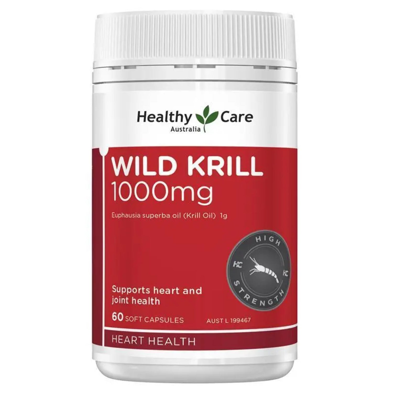 Healthy Care Wild Krill Oil 1000mg 60 Soft Capsules - BeeVitamins