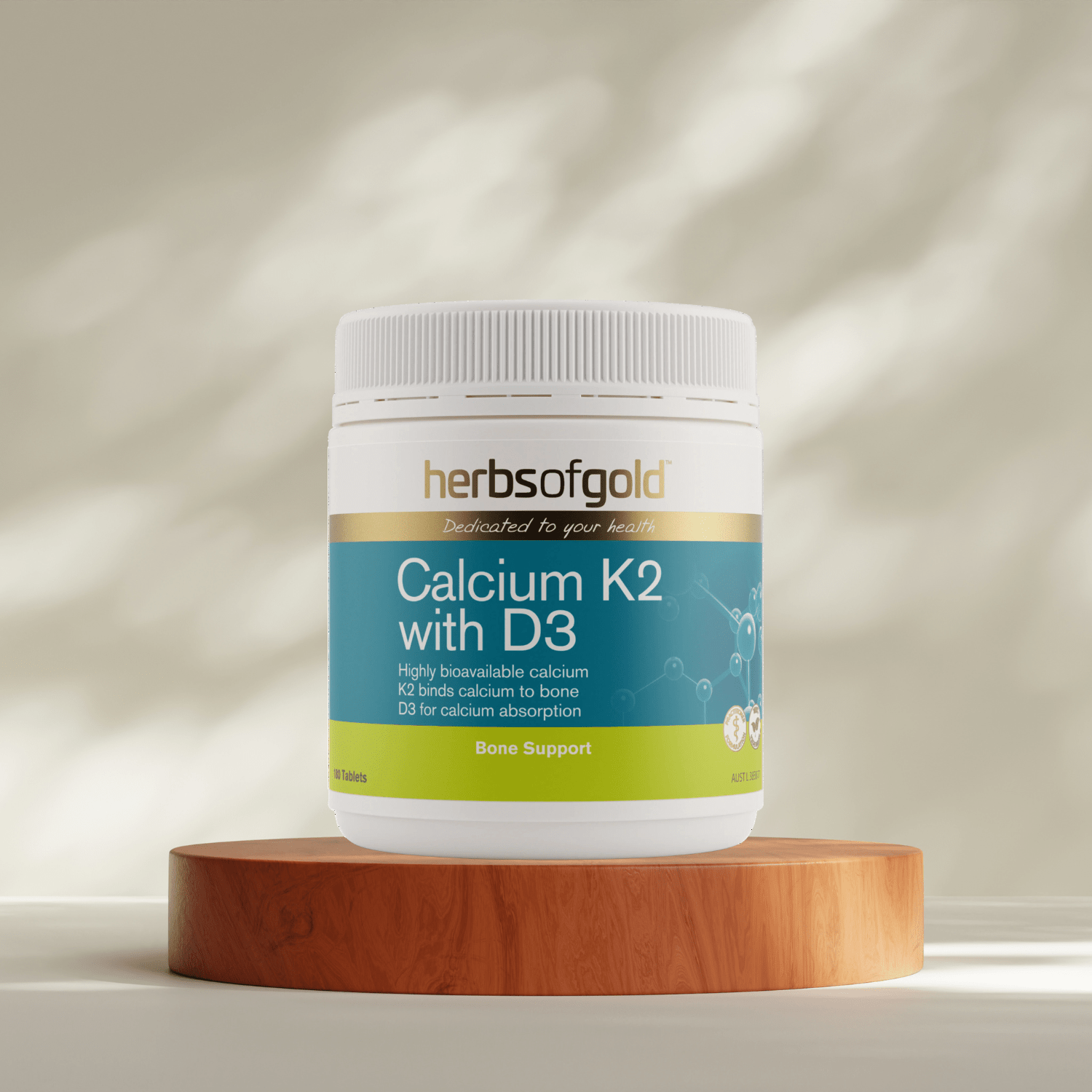 Herbs of Gold Calcium K2 with D3 180 Tablets - BeeVitamins