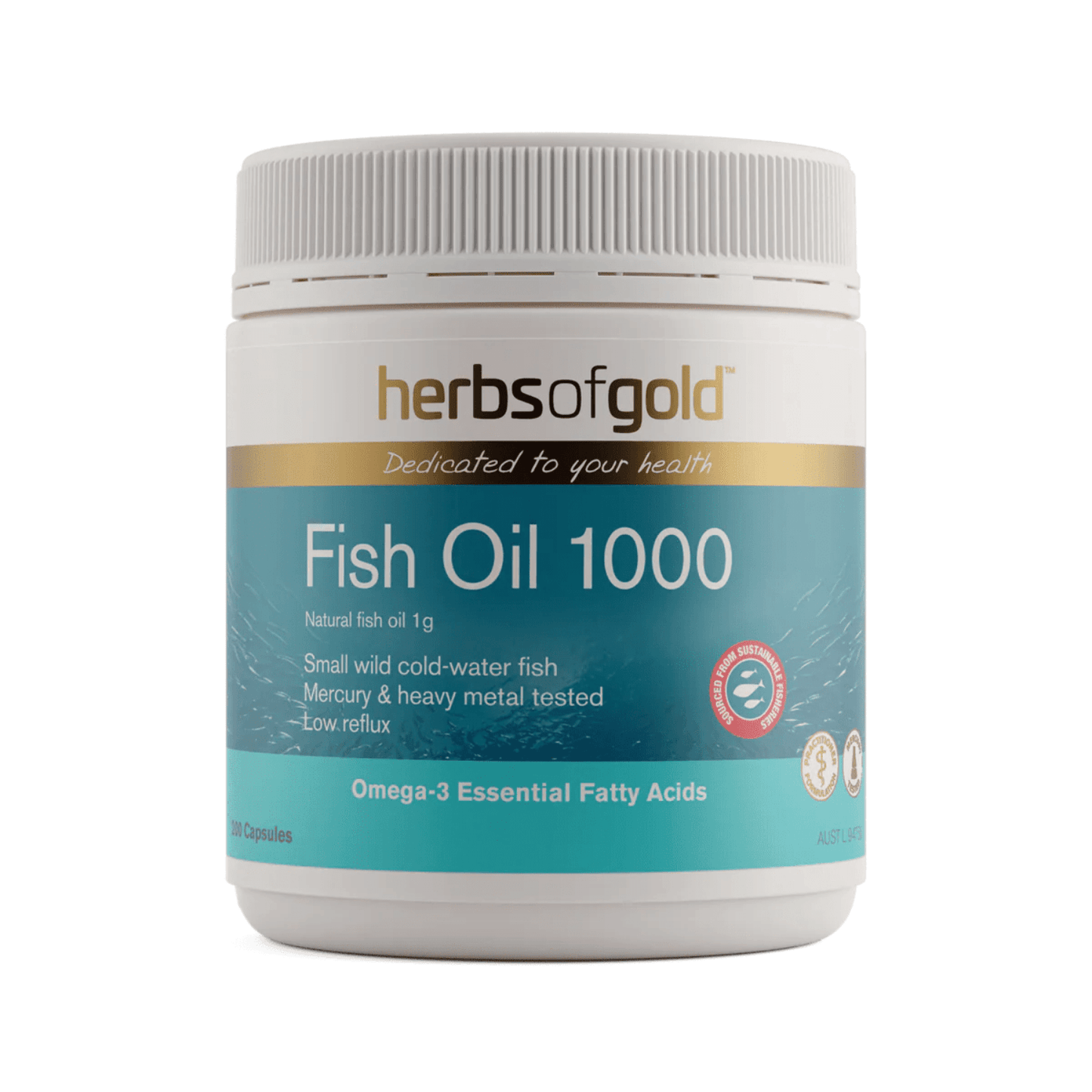 Herbs of Gold Fish Oil 1000mg 200 Capsules - BeeVitamins