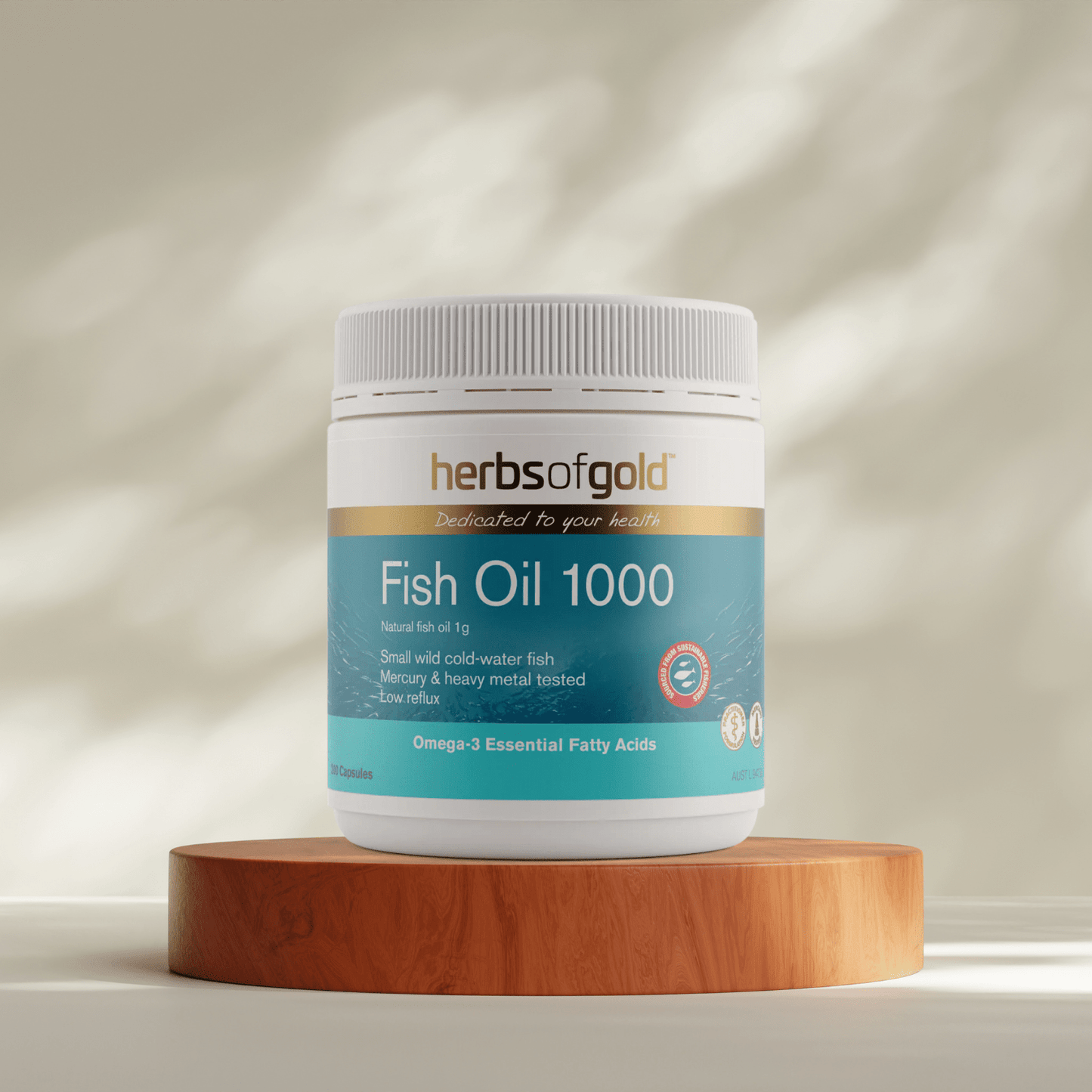 Herbs of Gold Fish Oil 1000mg 200 Capsules - BeeVitamins