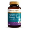 Herbs of Gold Ginseng 4 Energy Gold 60 Tablets - BeeVitamins