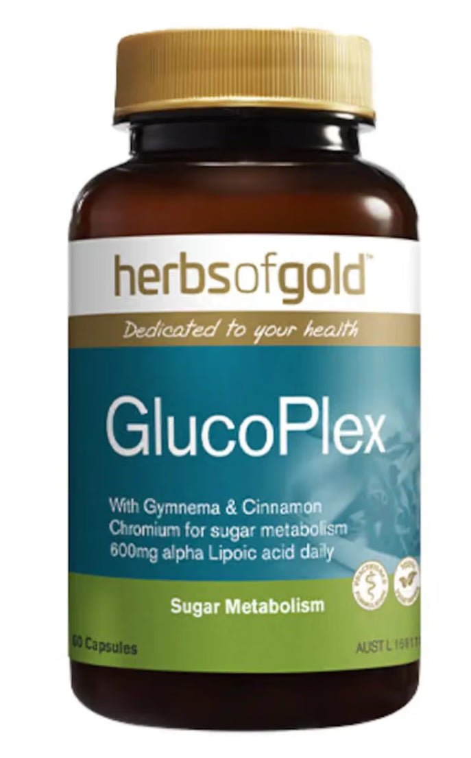 Herbs of Gold GlucoPlex 60 Capsules (Exp date: April 2027) - BeeVitamins