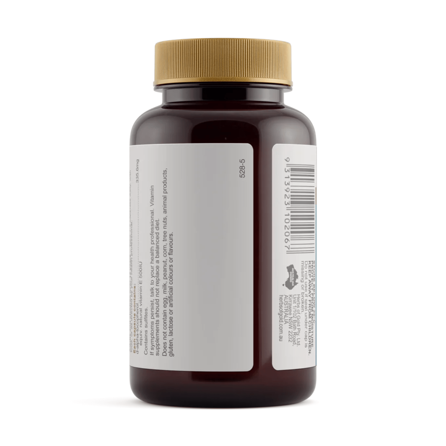 Herbs of Gold Natural Vitamin E 500 I.U. 100 Capsules - BeeVitamins