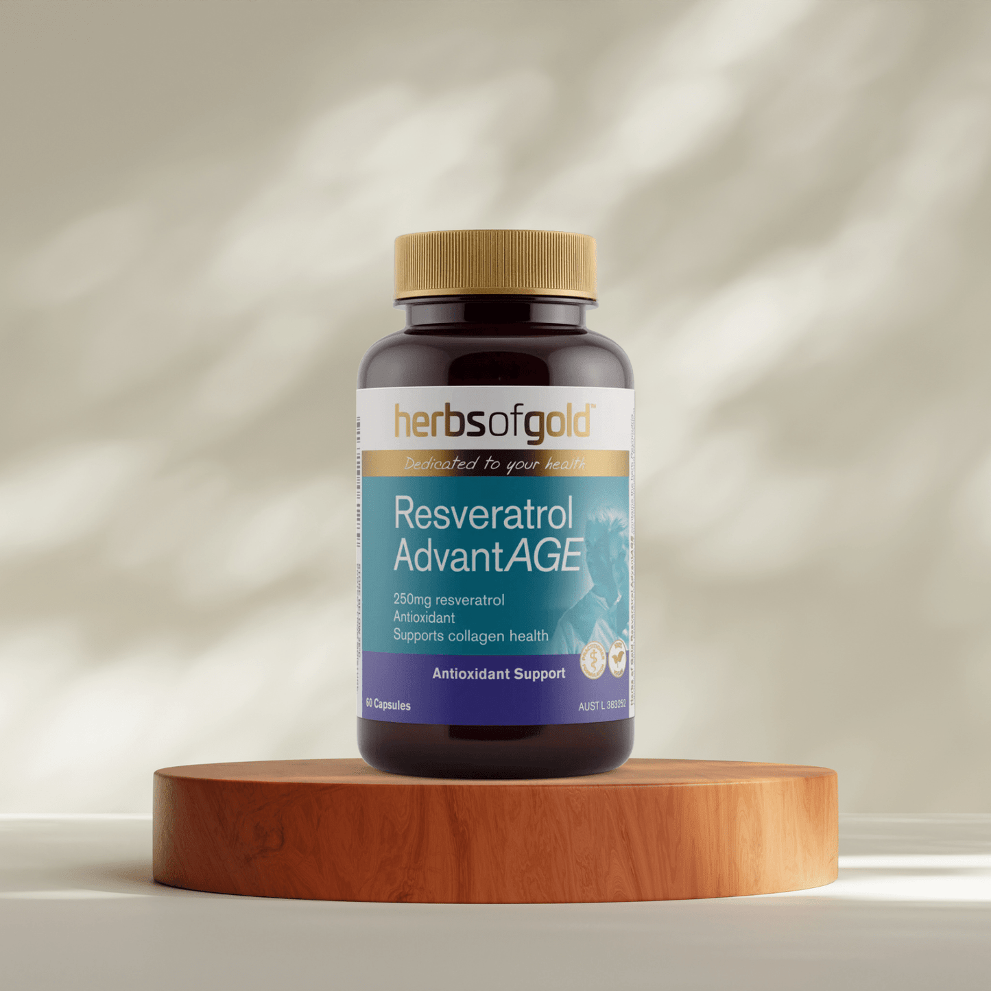 Herbs of Gold Resveratrol AdvantAGE 60 Capsules - BeeVitamins