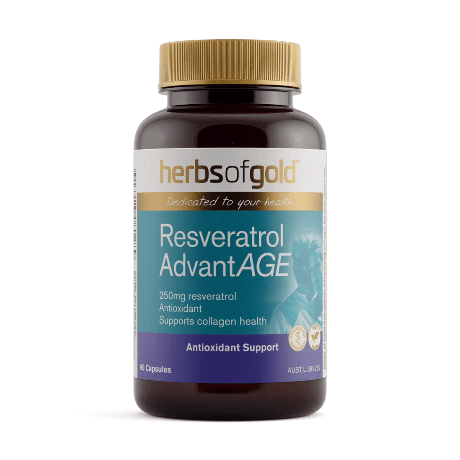 Herbs of Gold Resveratrol AdvantAGE 60 Capsules - BeeVitamins