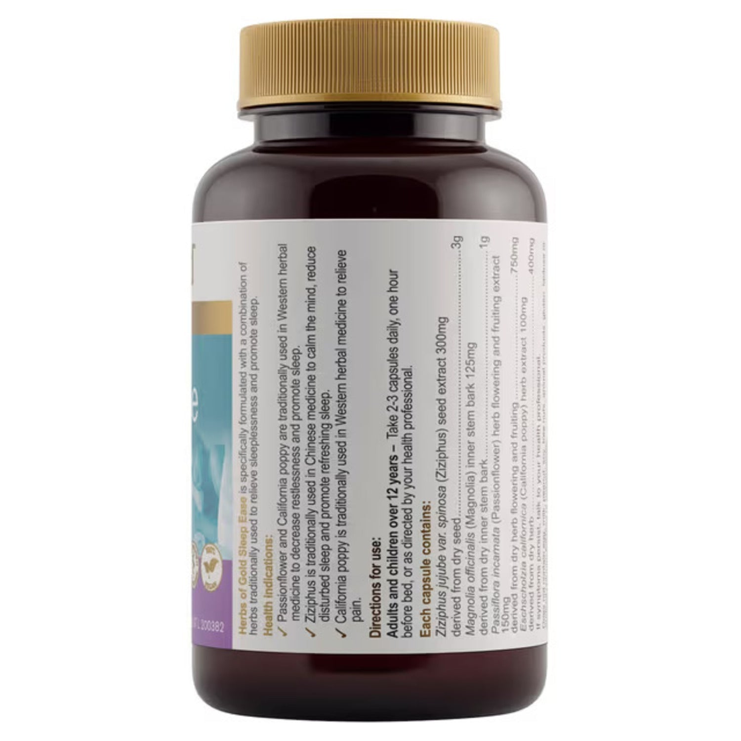 Herbs of Gold Sleep Ease 60 Capsules - BeeVitamins