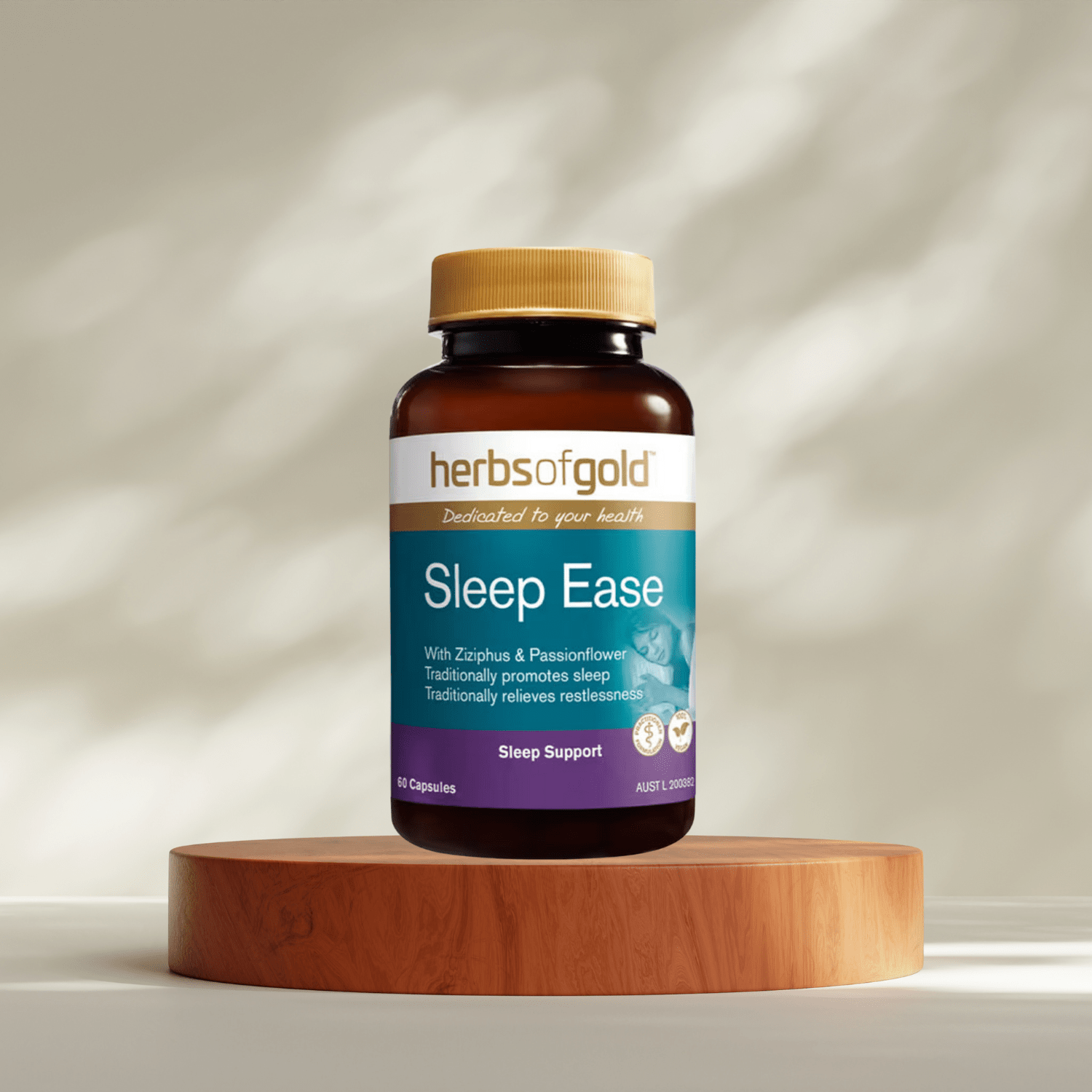 Herbs of Gold Sleep Ease 60 Capsules - BeeVitamins