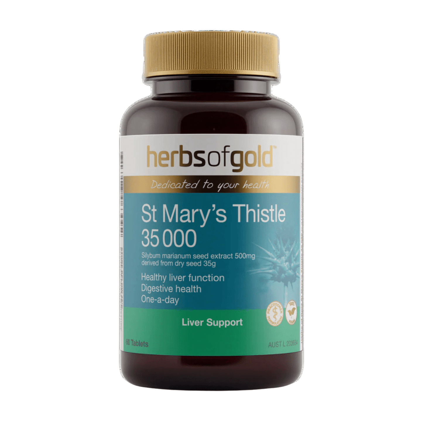 Herbs of Gold St.Mary's Thistle 35000mg 60 Tablets - BeeVitamins