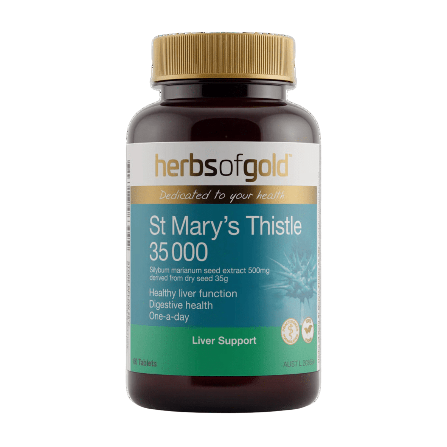 Herbs of Gold St.Mary's Thistle 35000mg 60 Tablets - BeeVitamins