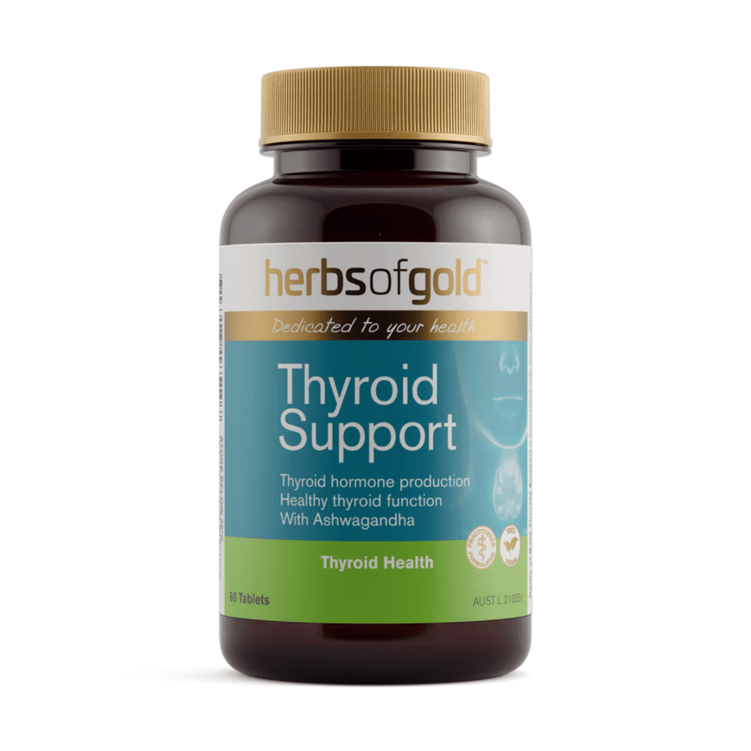Herbs of Gold Thyroid Support 60 Tablets - BeeVitamins