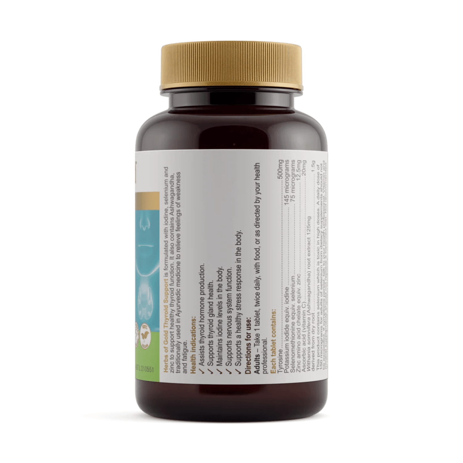 Herbs of Gold Thyroid Support 60 Tablets - BeeVitamins