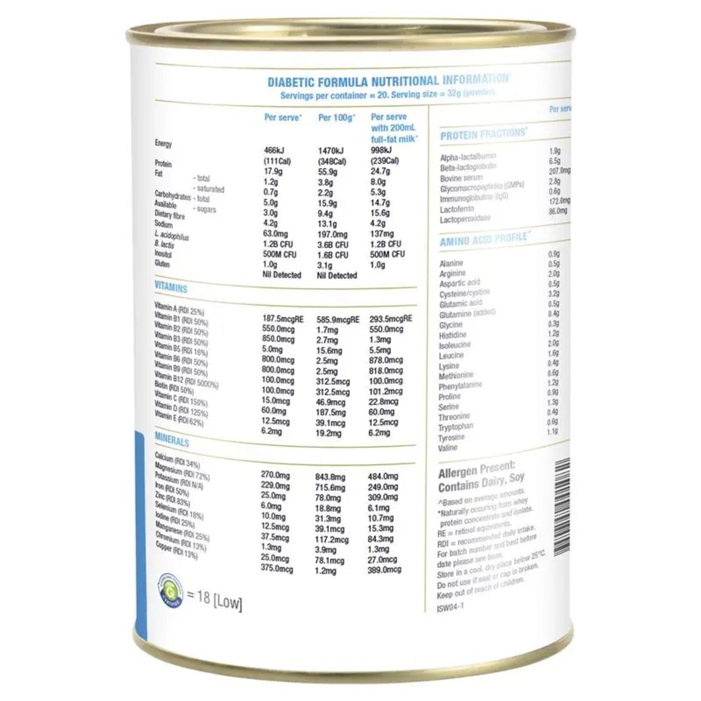 IsoWhey Clinical Nutrition Diabetic Formula Vanilla 640g - BeeVitamins