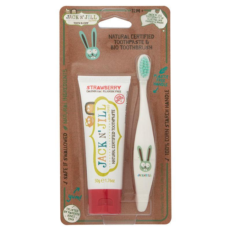 Jack N Jill Strawberry Toothpaste with Bunny Bio Brush - BeeVitamins