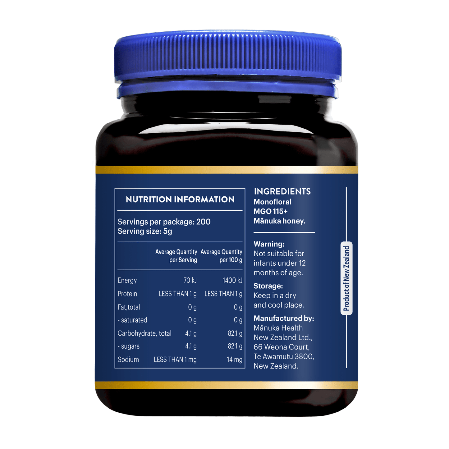 Manuka Health MGO 115+ 1KG Manuka Honey New Zealand - BeeVitamins