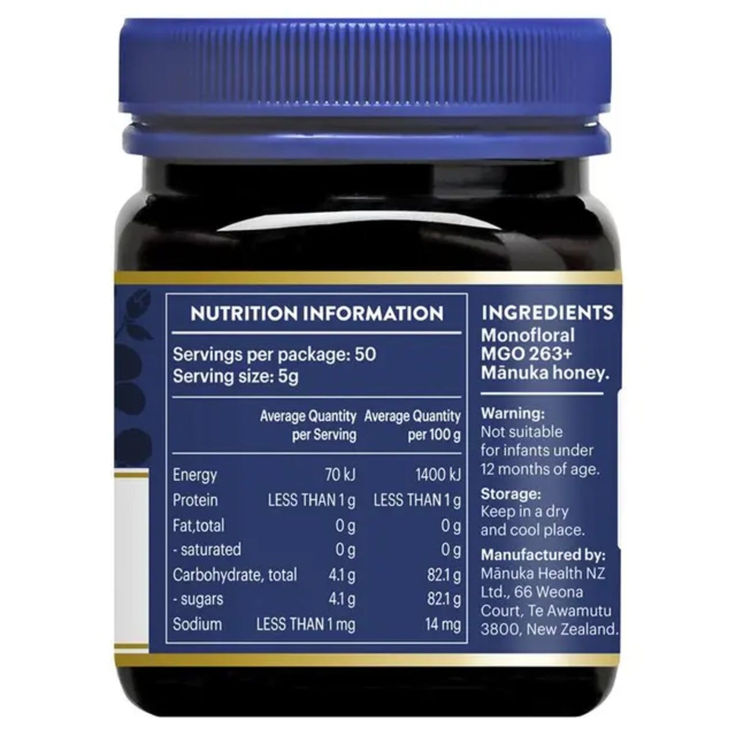 Manuka Health MGO 263+ 250g Manuka Honey New Zealand - BeeVitamins