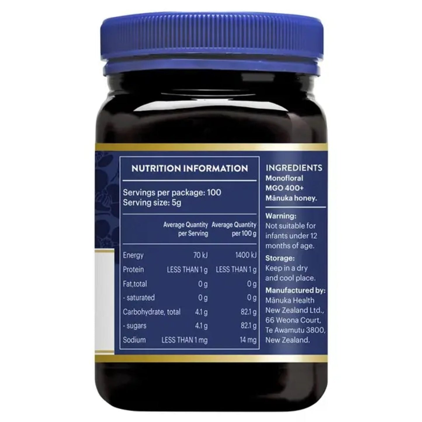 Manuka Health MGO 400+ 500g Manuka Honey New Zealand - BeeVitamins