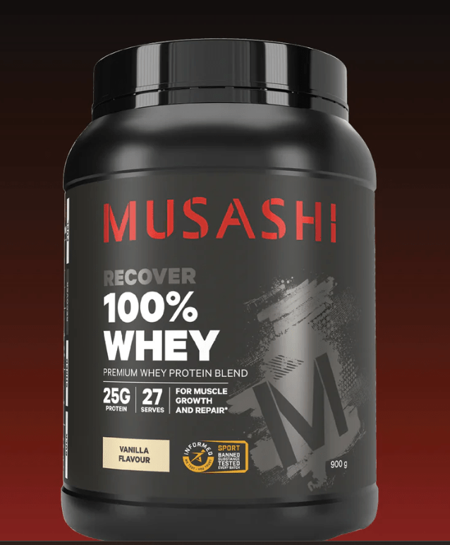 Musashi 100% Whey Protein Powder Vanilla flavour 900g - BeeVitamins