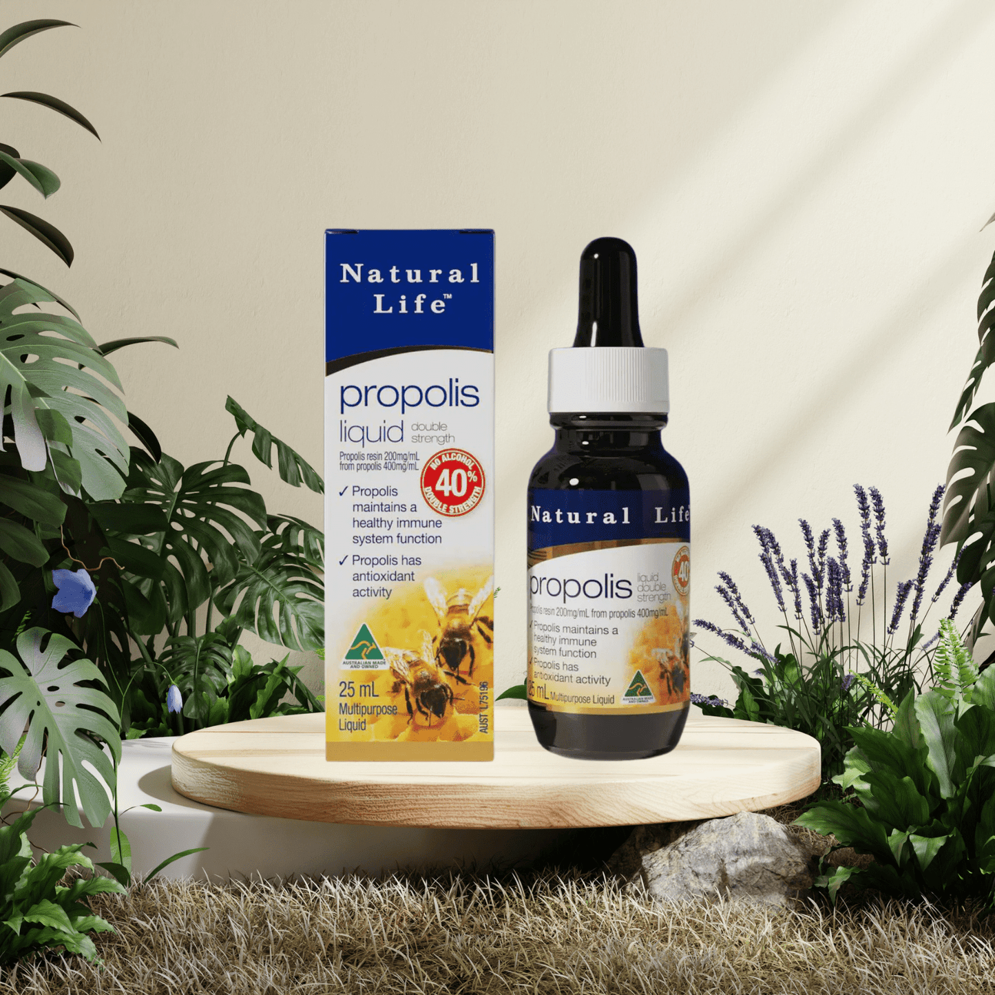 Natural Life Propolis Liquid Double Strength 40% 25 mL - BeeVitamins