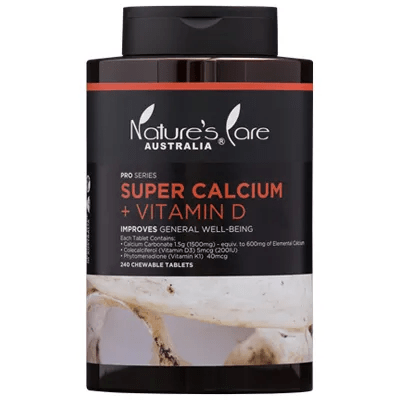 Nature's Care Pro Series Super Calcium + Vitamin D 240 Chewable Tablets - BeeVitamins
