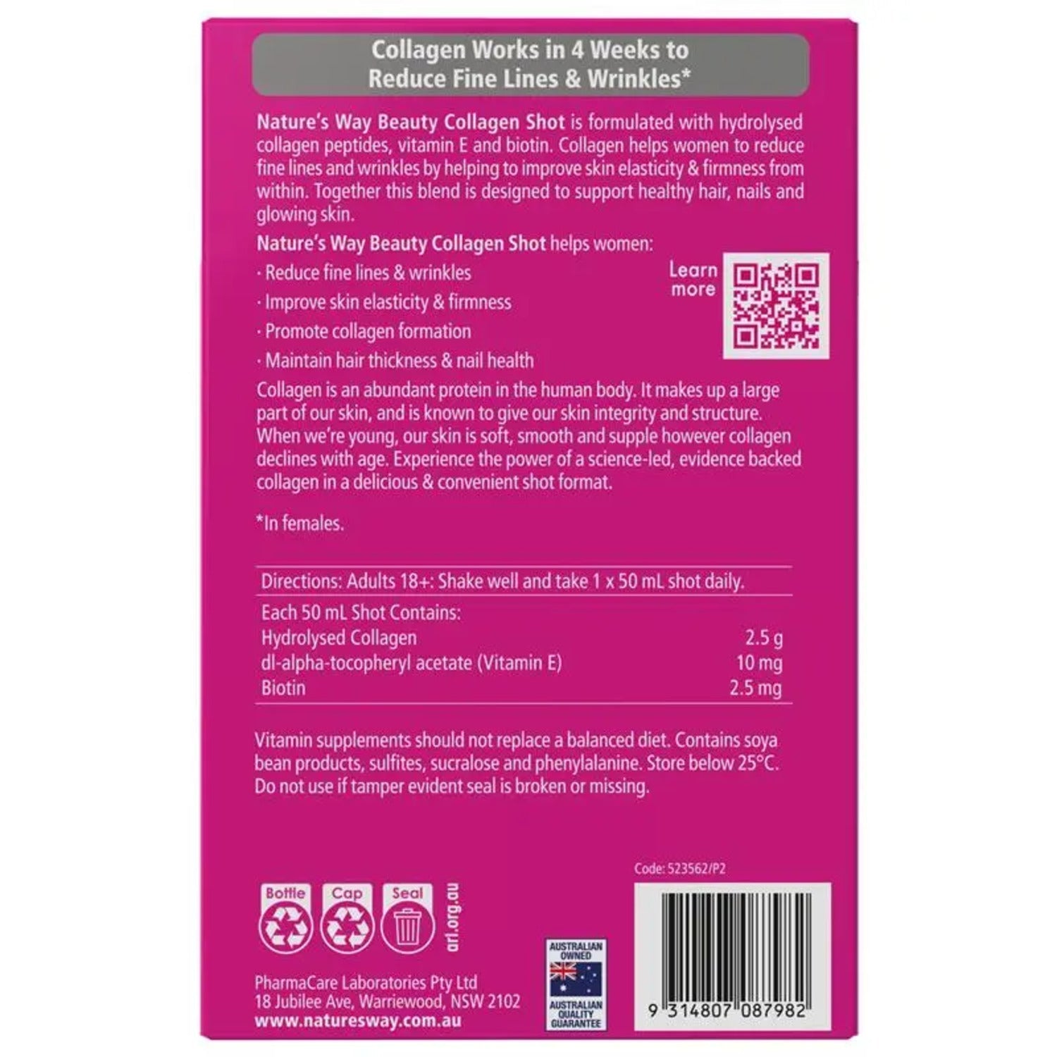 Nature's Way Beauty Collagen Shot 10 x 50mL - BeeVitamins