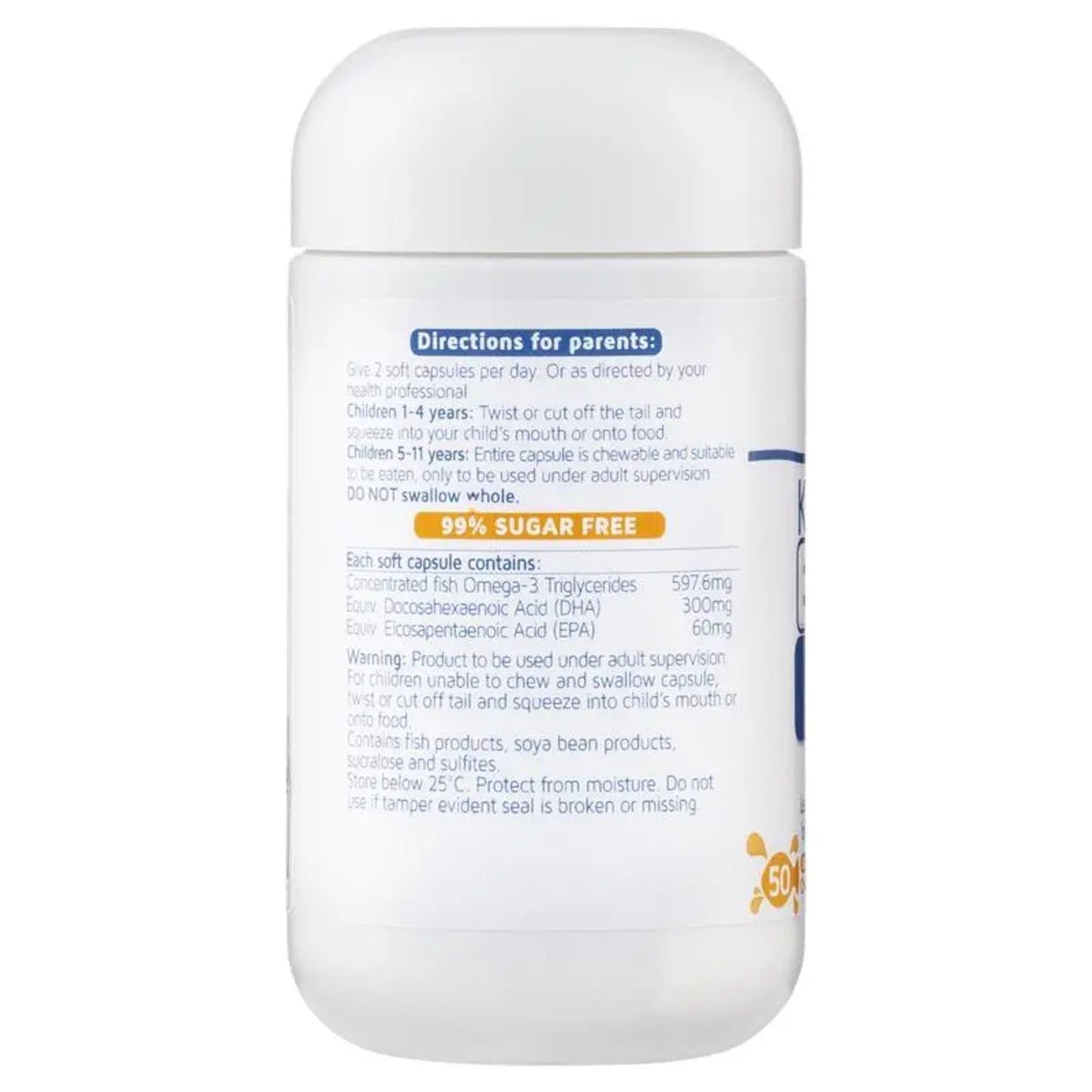 Nature's Way Kids Smart DHA 300mg Triple Strength 50 Soft Capsules - BeeVitamins