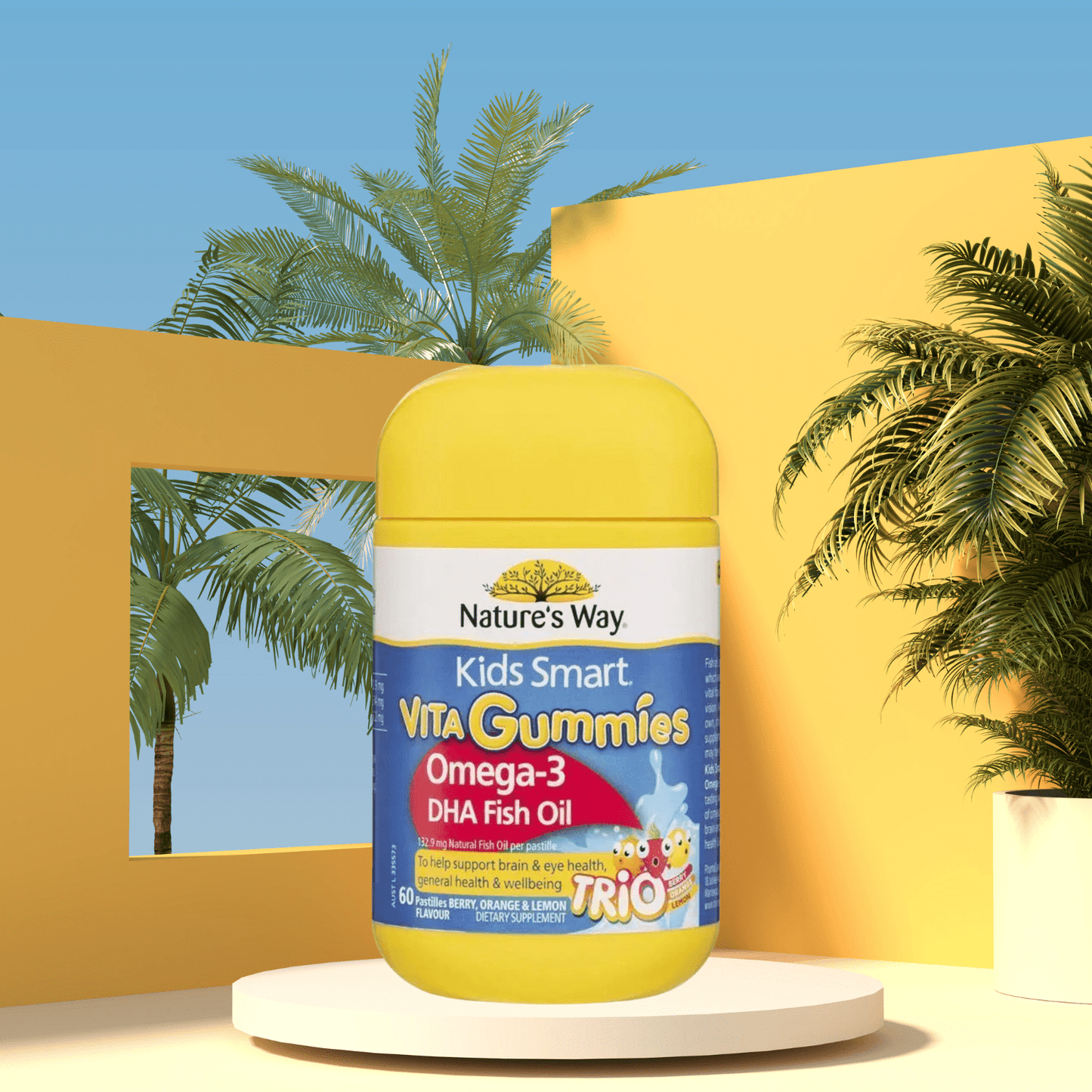 Nature's Way Kids Smart Vita Gummies Omega3 Fish Oil 60 Pastilles Improved Formula - BeeVitamins