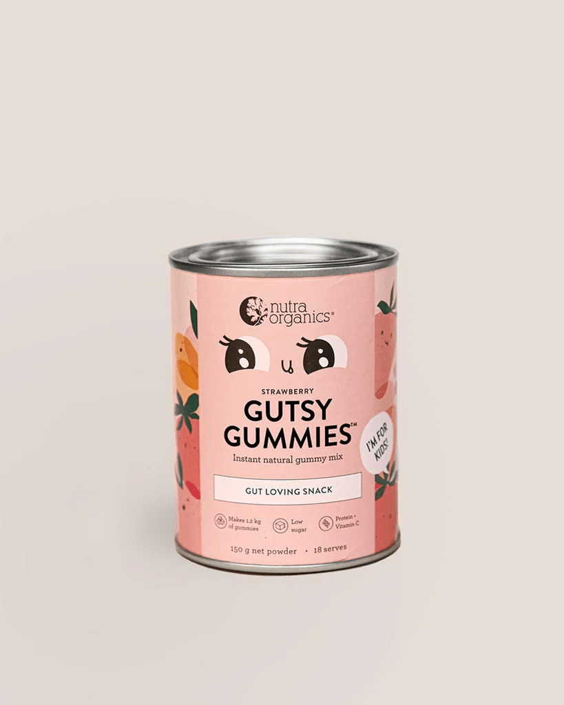 Nutra Organics Gutsy Gummies (Gut Loving Snack) Strawberry 150g - BeeVitamins