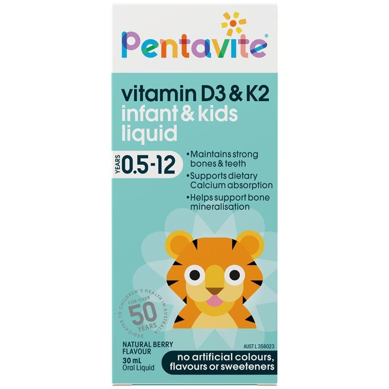 Pentavite Vitamin D3 & K2 Kids Liquid 30ml - BeeVitamins