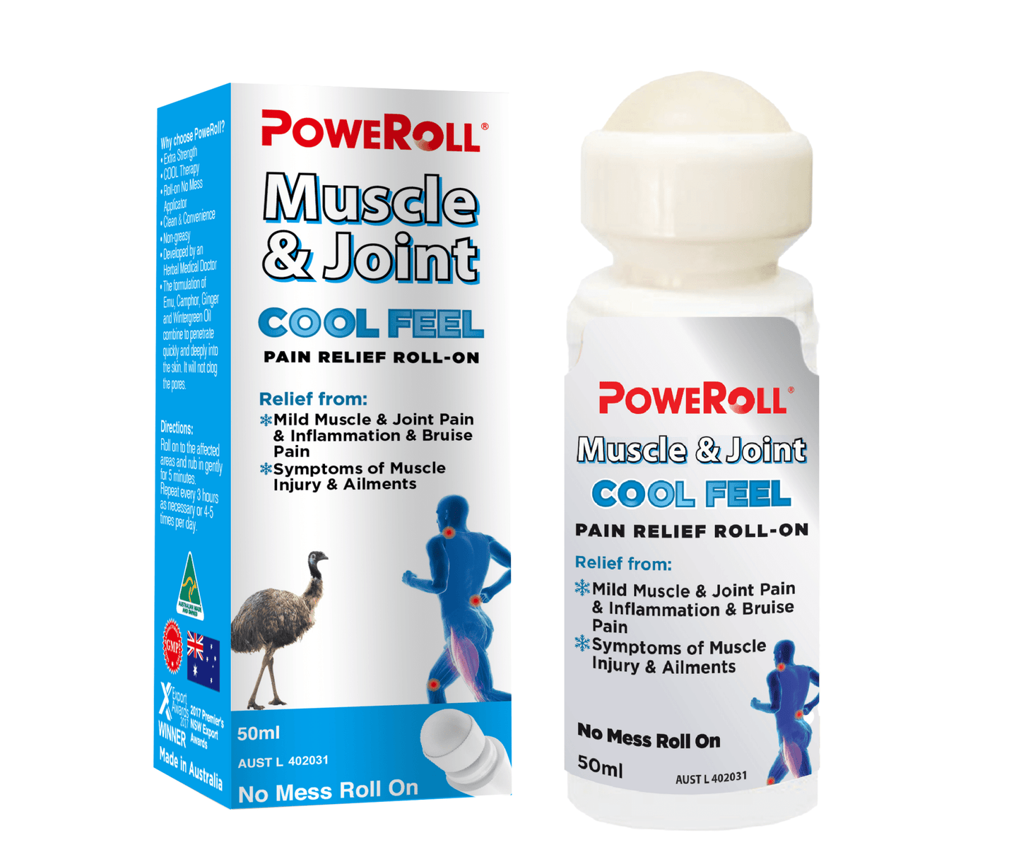 Poweroll Muscle & Joint Cool Feel Roll On 50mL - BeeVitamins