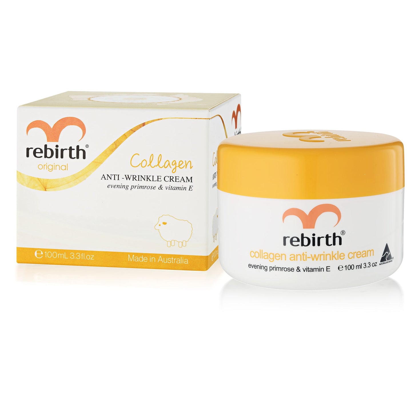 Rebirth Collagen Anti - Wrinkle Cream with Evening Primrose Oil & Vitamin E 100mL - BeeVitamins